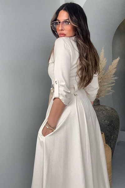 Sohotique By P Cotton Belted Shirt - Dress Stone