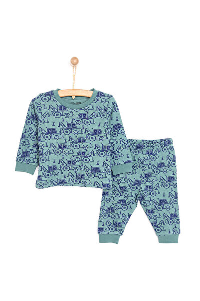 ebebek Hello Baby HelloBaby Çekici Desen Bisiklet Yaka Pijama Takımı Erkek Bebek