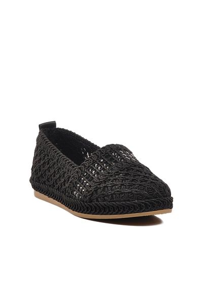 Pierre Cardin PC-54570 Z Γυναικείες μπαλαρίνες μαύρες ψάθινες πλεκτές