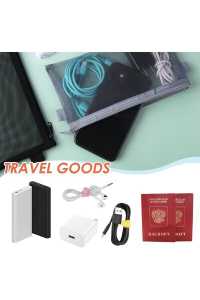 erorex 3 Pieces Pencil Pouch Clear Makeup Bags Nylon Mesh Pen Pouch With Zipper Pencil Case Stationery