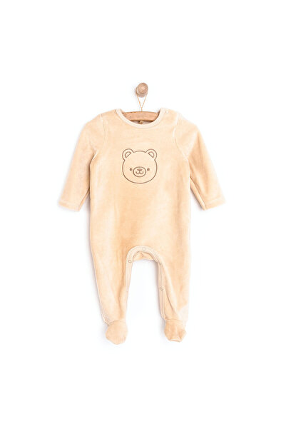 ebebek Hello Baby HelloBaby Yenidoğan Erkek Nakışlı Kadife Patikli Tulum Erke...