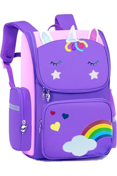 Generic حقيبة ظهر للبنات لمرحلة ما قبل المدرسة مقاس 15 بوصة، حقائب كتب أرجوان...