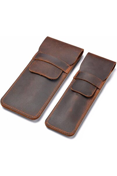 Generic Leather Pen Case Holder Handmade Fountain Multi Pens Pouch Leather Pe...