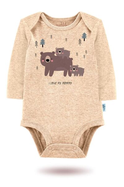 MAHFEL 100% Cotton 3-Piece Organic Printed Snap Fastener Baby Bodysuit