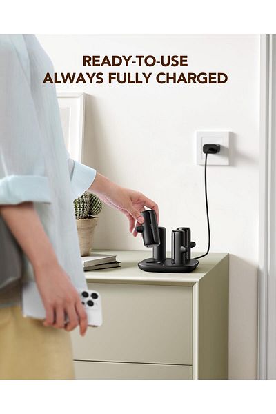 erorex مجموعة من 4 شواحن محمولة بمنفذ USB C بسعة 5000 مللي أمبير في الساعة، 4 قطع باور بانك للشحن السريع متوافقة مع أجهزة أندرويد