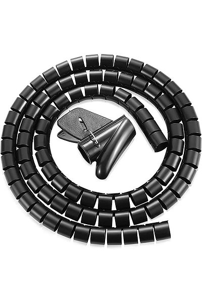 erorex أنبوب كابل حلزوني بطول 5 أمتار، قابل للقص، أنبوب مرن لحماية الكابلات، منظم كابلات لأجهزة التلفزيون والكمبيوتر الشخصي