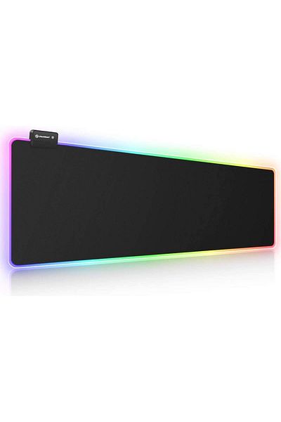 erorex لوحة ماوس ألعاب RGB كبيرة وناعمة ممتدة مزودة بإضاءة LED مع 14 وضع إضاءة ومستويين من السطوع