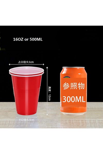 Choice 16PCS Red 16 Oz Plastic Party Cups in Red Or Blue 16 Pack Cups for Beer Pong Game Drinks, Soda, Punc