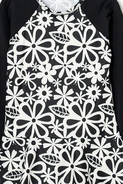 Beniizle Floral Patterned Boned Tights Girls' Swimsuit Set of 3