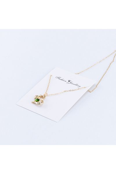 Bimotif Green Stone Heart Necklace