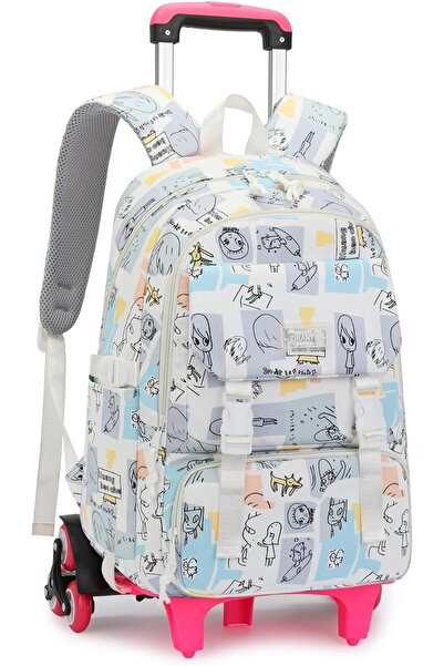 Generic حقيبة ظهر بعجلات للبنات والأولاد، حقيبة كتب للمدارس الابتدائية، حقيبة...