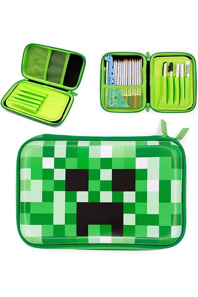 erorex Pencil Case 21.5X14.5X5Cm Cool Green Pen Box Holder Bag With Zipper Large Capacity Pencil Case With