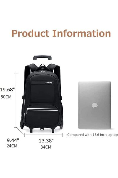 erorex Boys Rolling Backpack Trolley Luggage School Bag Wheeled Bookbag Kids Durable Rucksack For Middle