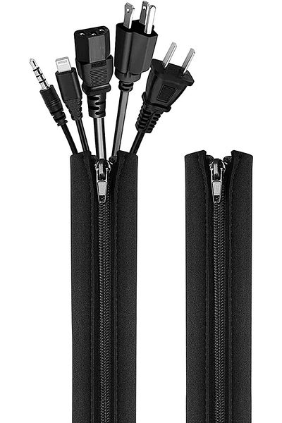 erorex 2 Pcs Cable Management Cable Sleeve 20 Inch Flexible Cable Cord Organizer Wrap Cover With Zipper