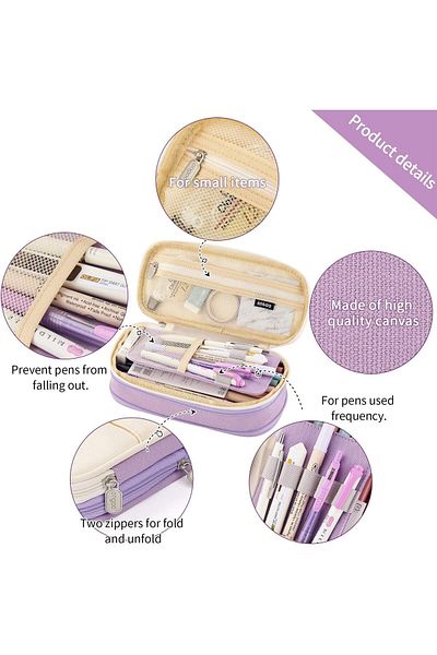erorex Big Capacity Pencil Pen Case Office College School Large Storage High Capacity Bag Pouch Holder Box