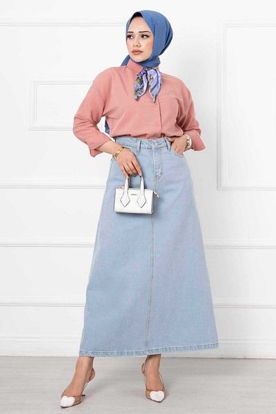 EBRUTESETTÜR Long Hijab Denim Skirt