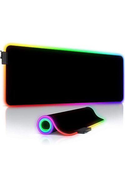 erorex لوحة ماوس ألعاب RGB مقاس 800 × 300 مم Xxl كبيرة ممتدة مع لوحة مكتب LED كبيرة 14 وضع إضاءة 9 ألوان LED مع