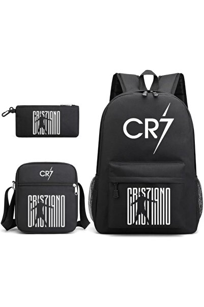 Generic 3Pcs Backpack Set Cr7 Football Backpack Large Capacity Casual Backpac...