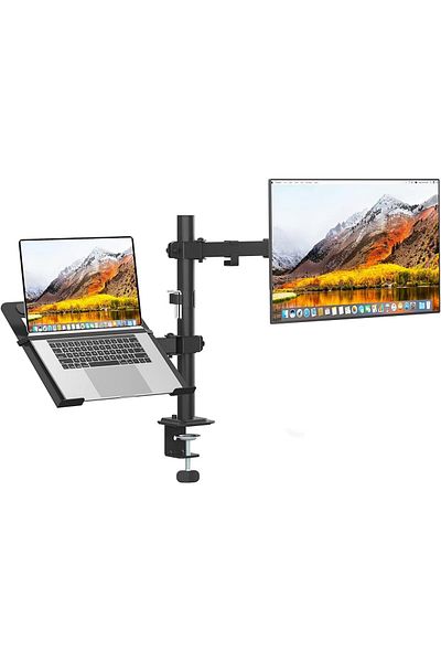 erorex ذراع تثبيت الشاشة والكمبيوتر المحمول مع حامل للكمبيوتر المحمول لشاشات LCD مقاس 13 إلى 27 بوصة