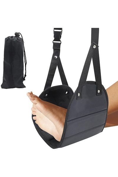 erorex Portable Airplane Footrest Comfortable Travel Foot Rest Length Adjustable Office Leg Rest Travel