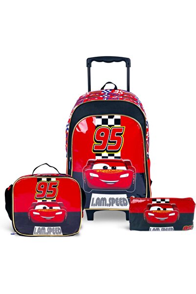 Generic مجموعة حقائب مدرسية للأطفال 3 في 1 بعجلات مقاس 16 بوصة من كارز، حقيبة...