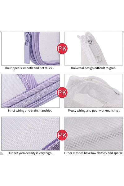 erorex Grid Mesh Pen Pencil Case Clear Pencil Case For Exams Stationary Bag Clear Makeup Color Pouch