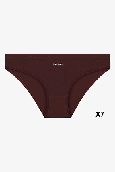 koza iç giyim Kadın 7'li Desenli Pamuklu Likralı Külot