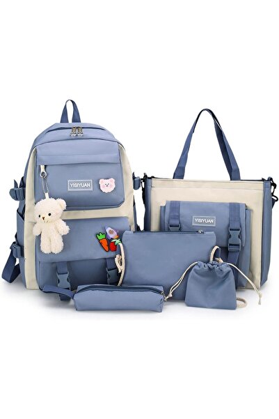 Generic مجموعة من 5 حقائب ظهر جمالية للمدرسة والمراهقات والفتيات العصرية ذات ...