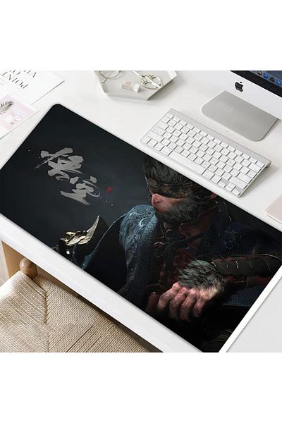 erorex لوحة ماوس للألعاب Black Myth Wu Kong مقاس 35 × 15 بوصة، لوحة ماوس ولوحة مفاتيح Cool Monkey King مقاس 90 *