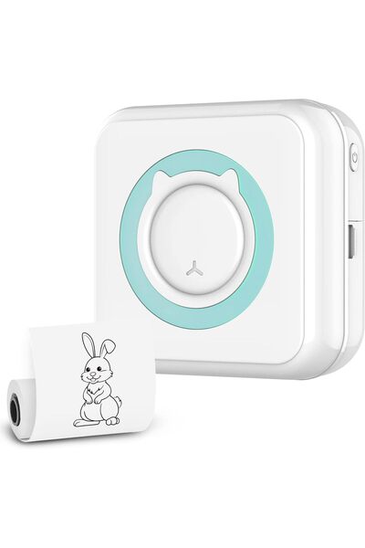 erorex طابعة ملصقات جيب صغيرة، قطعة واحدة، طابعة محمولة لاسلكية تعمل بالبلوتوث، طابعة حرارية