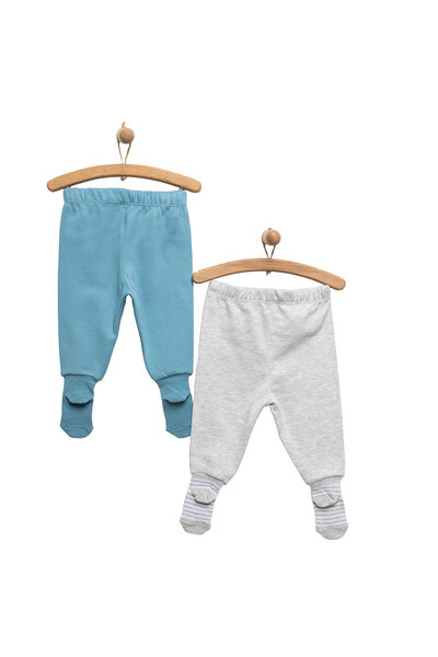 ebebek Hello Baby HelloBaby Erkek Bebek 2'li Çoraplı Pantolon İnterlok