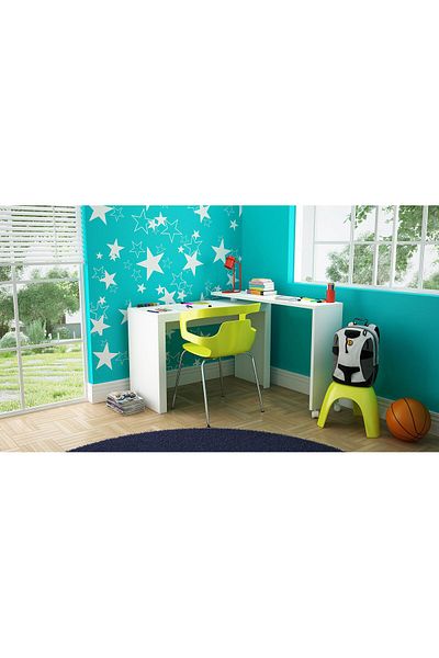 erorex Computer Desk With Swinging System White H 81.5 Cm