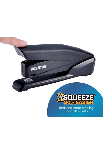 erorex Office Executive Stapler 3 In 1 Stapler One Finger No Effort Spring Powered Stapler Black Inp20 Blk
