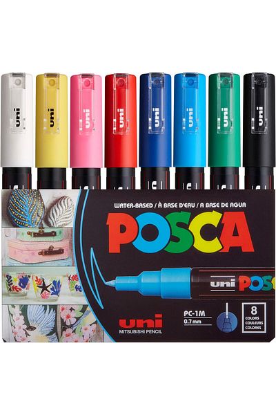 erorex Uni Posca Paint Marker Pen Extra Fine Point Set Of 8 Pc 1M8C Model:Pc 1M 8C