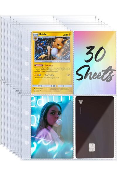 erorex 30 Sheets Double Side A5 Binder Inserts Photo Sleeves For 6 Ring Binder Pocket Pages For Storing