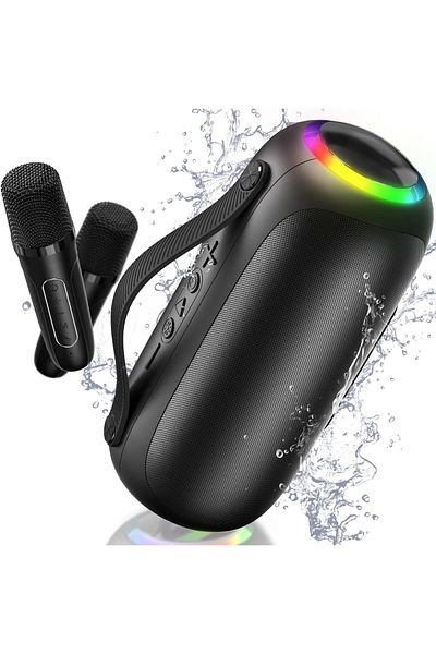 erorex مكبر صوت محمول بتقنية البلوتوث مع أضواء LED وعمر بطارية يصل إلى 8 ساعات وTF وUSB وAux ودعم Bluetooth 5.3