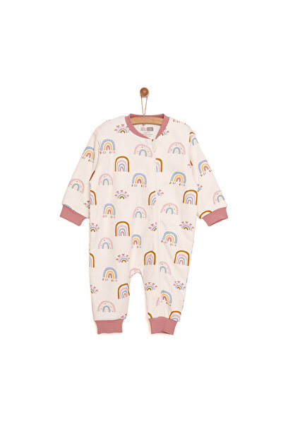 ebebek Hello Baby HelloBaby Kız Bebek Uyku Tulum İnterlok Fermuarlı 1  Tog Bisiklet Yaka Uzun Kol Ekru