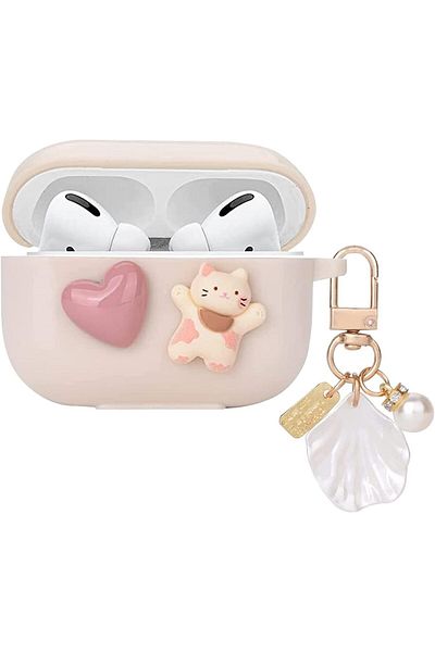 erorex Glitter Butterfly Silicone Case For Airpod Pro 2Pcs Soft Case Soft Touch Case Keychain Glitter