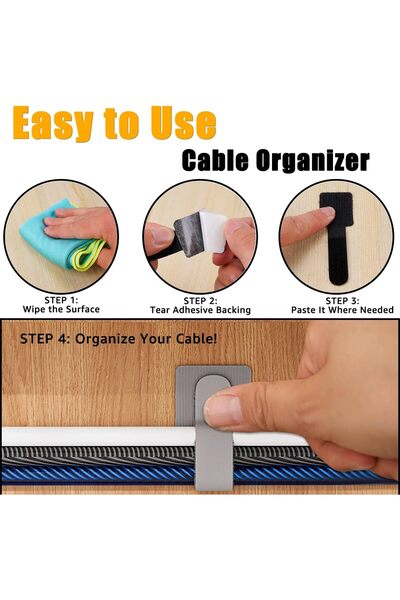 erorex 50 قطعة من أربطة الكابلات القابلة لإعادة الاستخدام، أربطة الكابلات ذاتية اللصق، إدارة تنظيم الكابلات، منظمات الأسلاك القابلة لإعادة الاستخدام