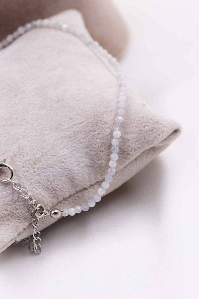 MYTAKIAĞACIMFH Aquamarine Aquamarine Stone Natural Stone Necklace Bracelet Set Faceted Cut 2-3mm