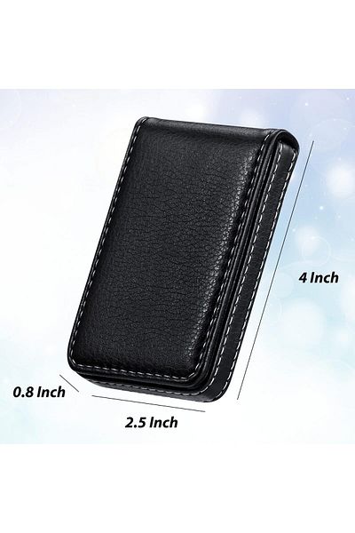 erorex 2 Pieces Business Card Holder Business Card Wallet Pu Leather Business Card Case Pocket Business