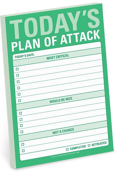 erorex 1 Count Plan Of Attack Sticky Notes Great Big Sticky Notes And Daily To Do List Note Pads 4 X 6