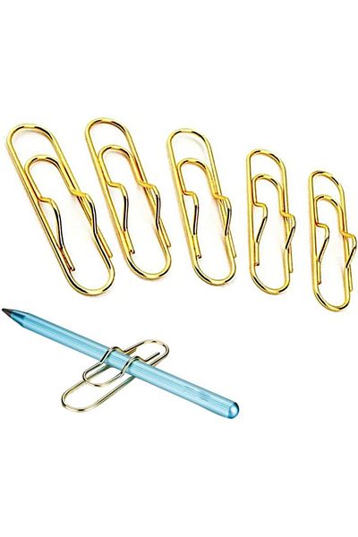 erorex Metal Pen Clips Pen Paper Clip Pencil Holder Bookmarks For Notebooks Stationery Tool Gold 5Pcs 70Mm