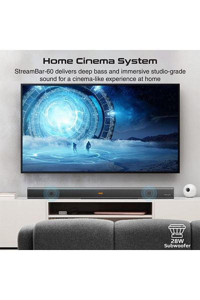erorex مكبر صوت مع مضخم صوت عالي الجودة، بلوتوث V5.0، متعدد النقاط، 120 واط، مع مضخم صوت 60 واط