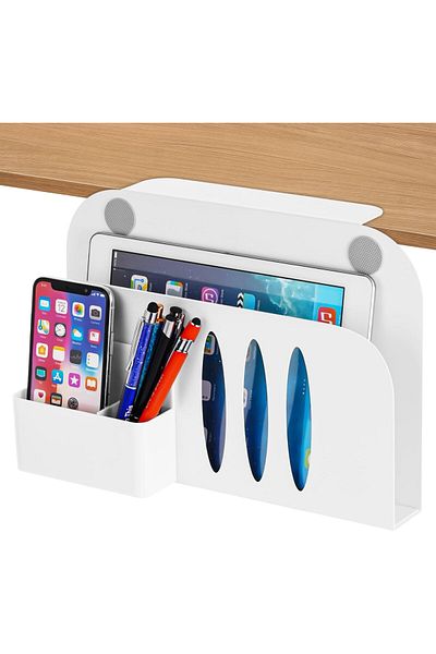 erorex Under Desk Storage Steel Hanging Desk Organizer No Drill Under Desk Cable Management Tray Laptop