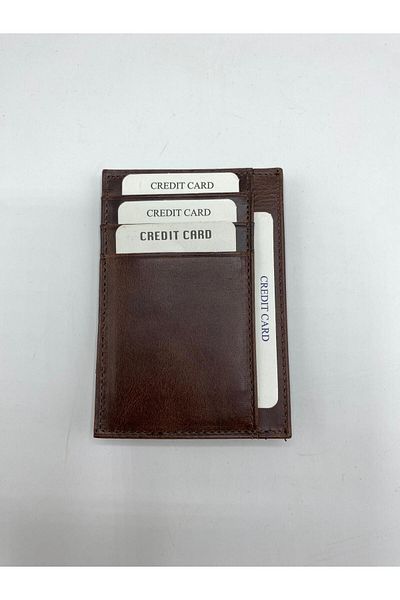 Atölyezümra Genuine Leather Card Holder Slim (Dark Brown)