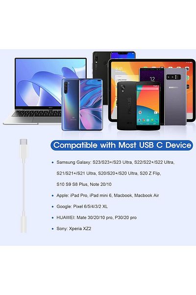 erorex Usb C Charging Cable For 3.5Mm Headphone Jack And Charger Dac Aux Type C Compatible With Iphone