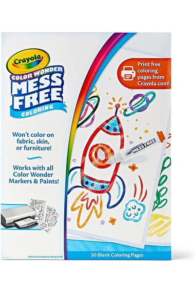 erorex مجموعة تلوين Color Wonder Mess Free، صفحات تلوين فارغة قابلة للطباعة، 50 صفحة قابلة لإعادة التعبئة