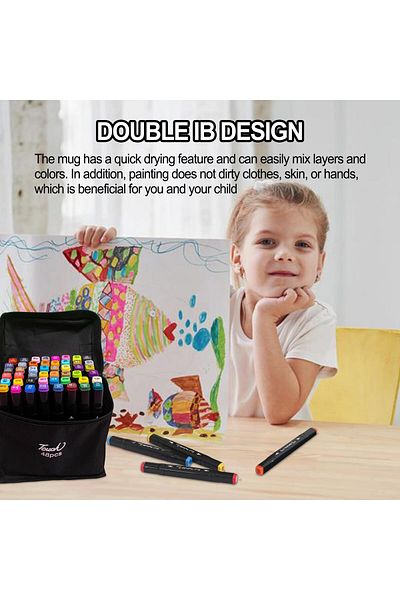 erorex 48 Colors Alcohol Markers Dual Tip Alcohol Pens Set With Carry Case Quick Drying Art Markers For