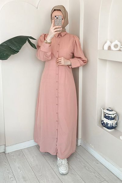 ModaAycan Buttoned Powder Dress Ma333